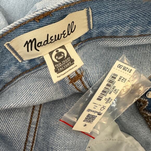 Madewell Low Slung Straight Jeans Sevilla Wash Blue Straight Slouchy US 27 NWT - Picture 12 of 16